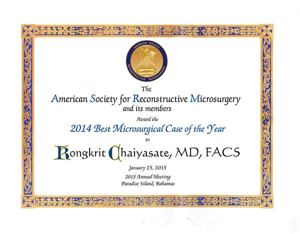 Best Case American Society of Reconstructive Microsurgeon 2014